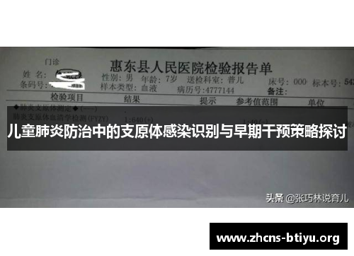 儿童肺炎防治中的支原体感染识别与早期干预策略探讨
