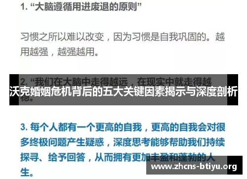 沃克婚姻危机背后的五大关键因素揭示与深度剖析